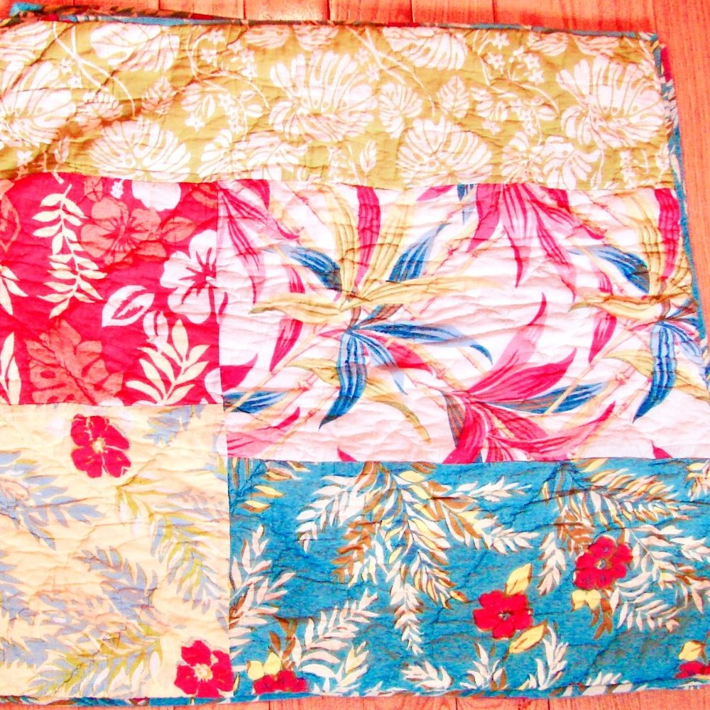 Two Pottery Barn Quilted Boho Floral Pillow Shams, 27x25, Euro Pillow Covers